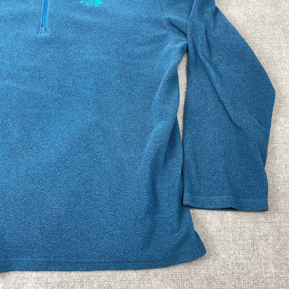 The North Face Polartec Classic Fleece Jacket Men's XL Blue Quarter Zip Pullover - Picture 4 of 14